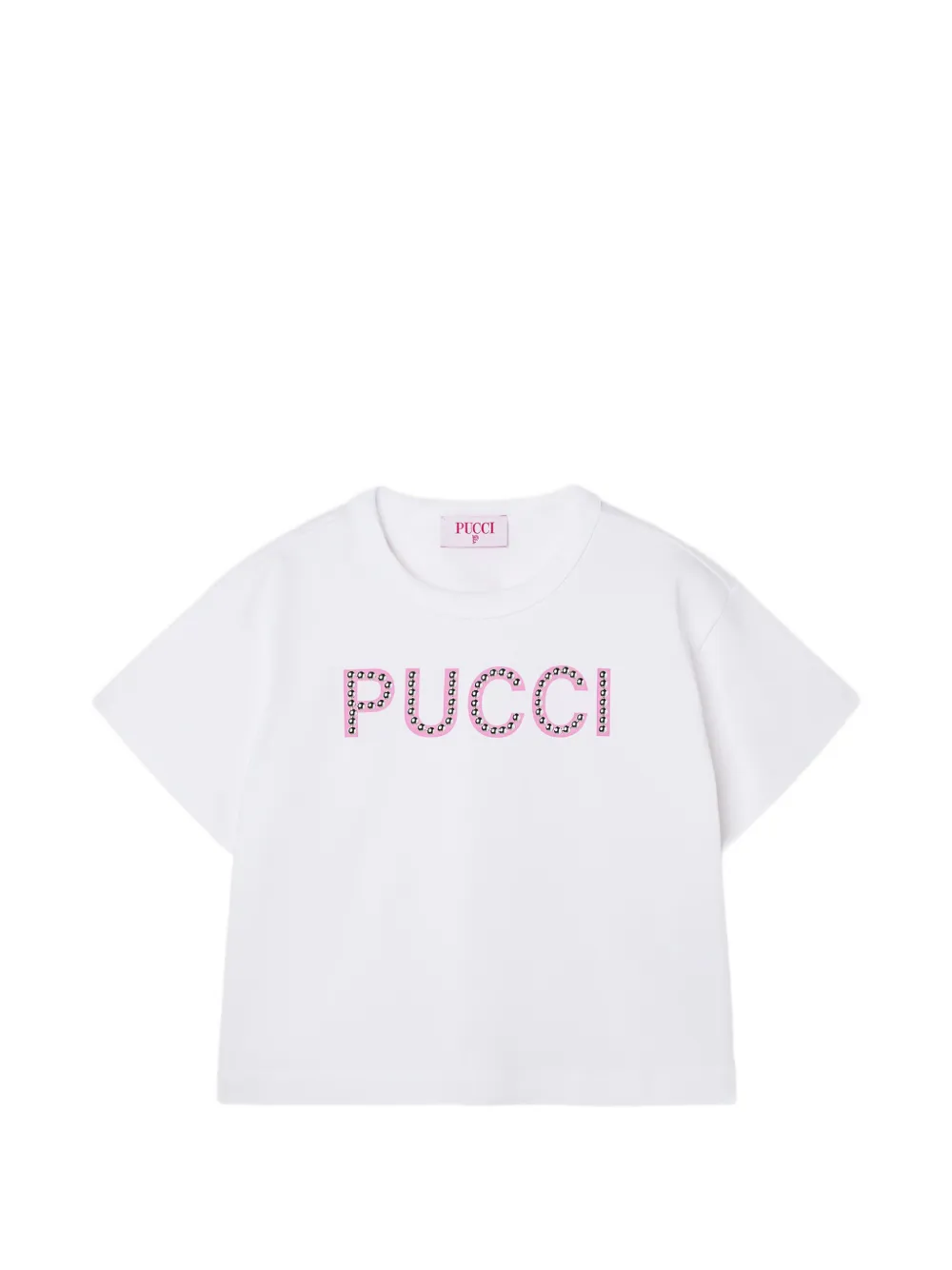 PUCCI Junior T-shirt with decorated logo - Bianco