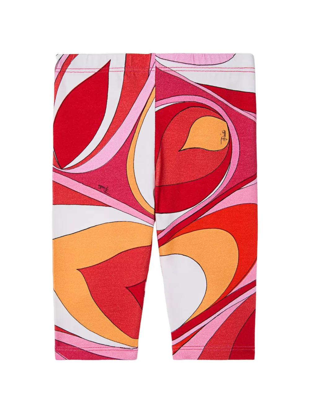 PUCCI Junior Onde print leggings - Rosso