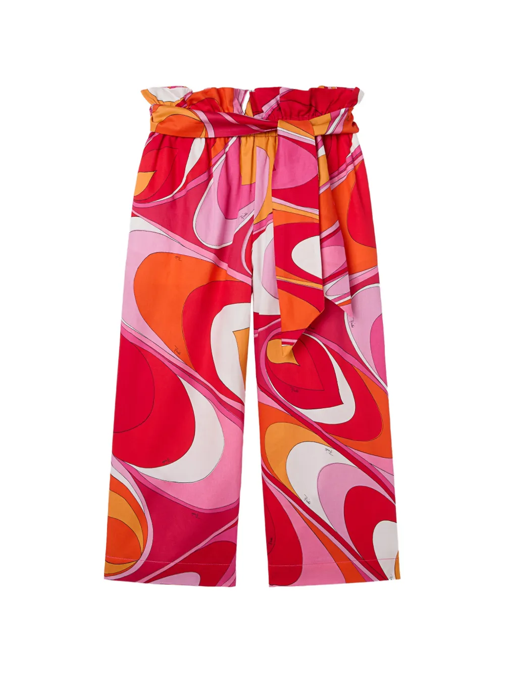 PUCCI Junior Onde-print cotton pants - Rosso