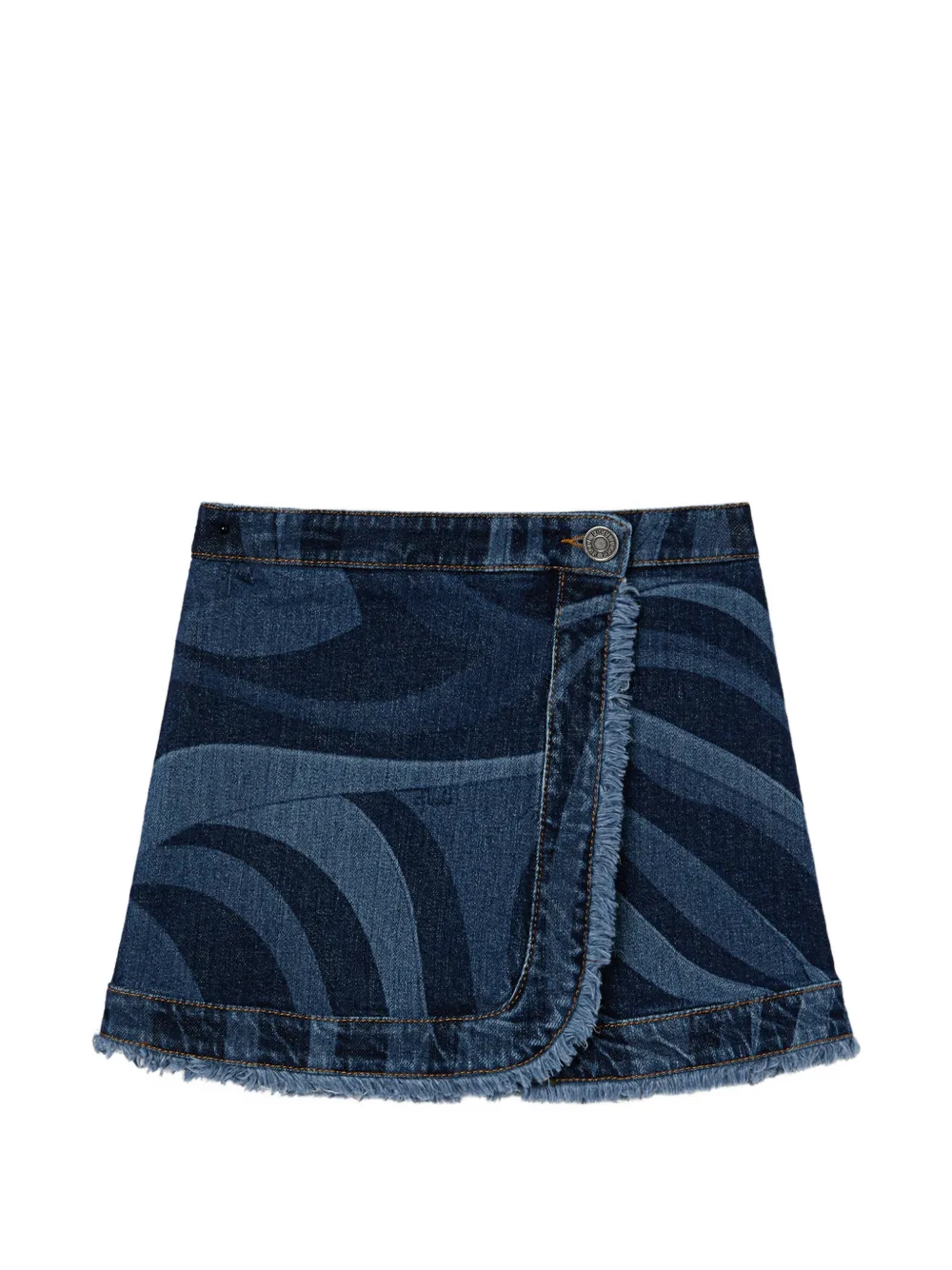 PUCCI Junior denim skirt with Marmo-print - Blu