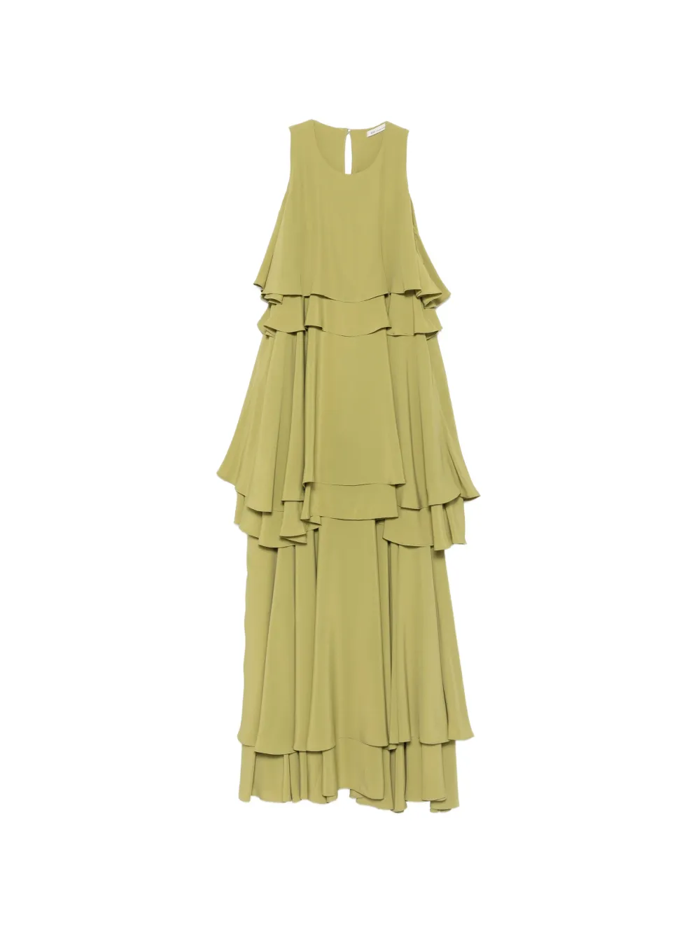 AMI Paris tiered ruffled midi dress - Verde