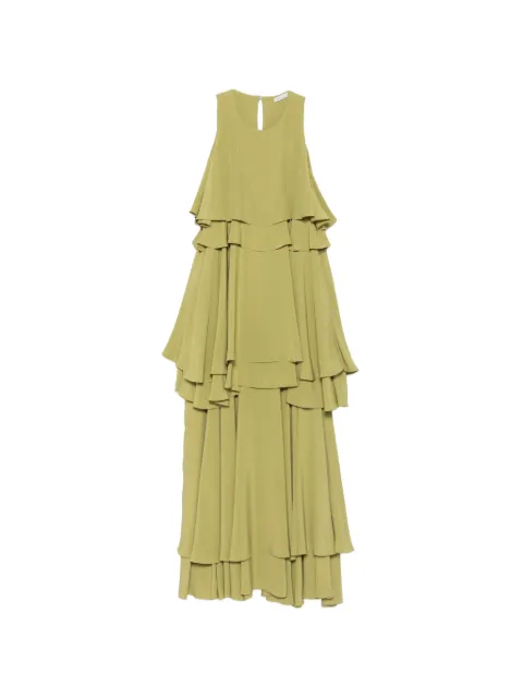 AMI Paris vestido midi a capas con volantes