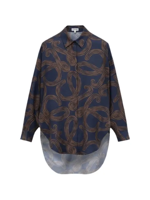 LOEWE anagram-print high-low shirt
