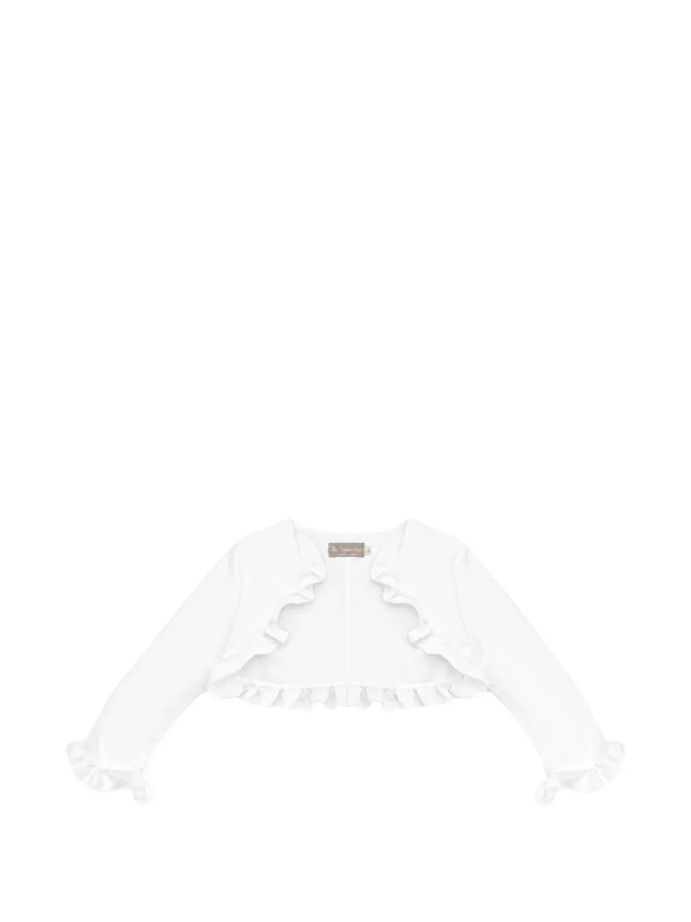 La Stupenderia ruffle-trim cropped cardigan - Weiß