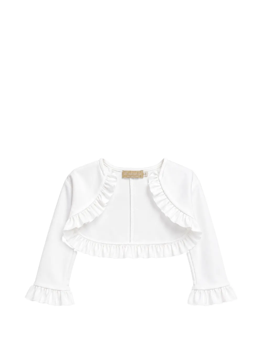 La Stupenderia ruffle-trim cropped cardigan - Bianco
