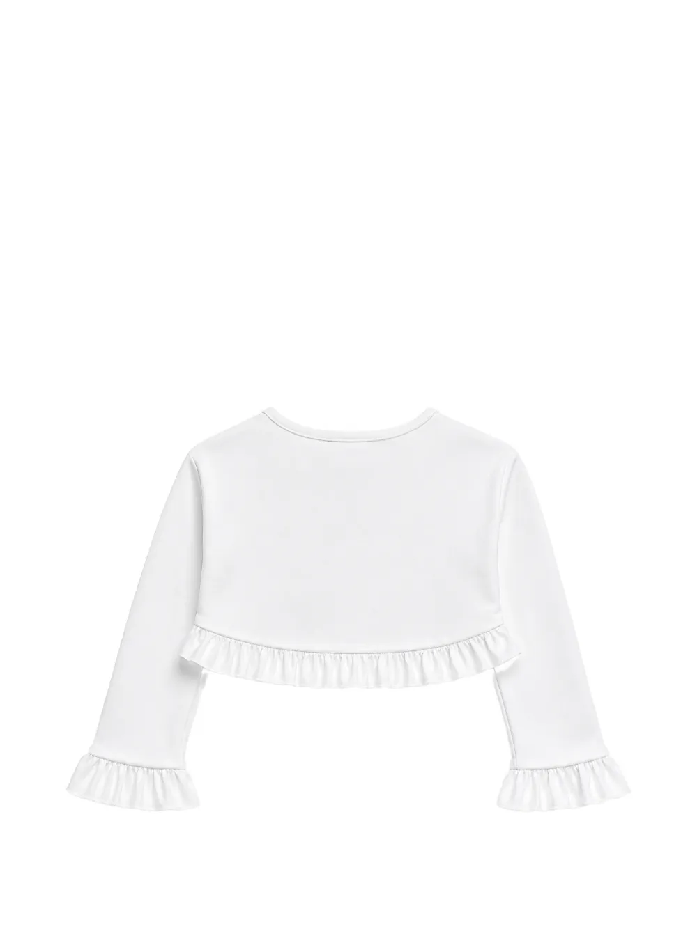 La Stupenderia ruffle-trim cropped cardigan Wit