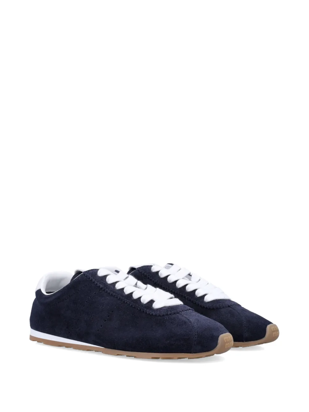 Miu Plume suède sneakers Blauw