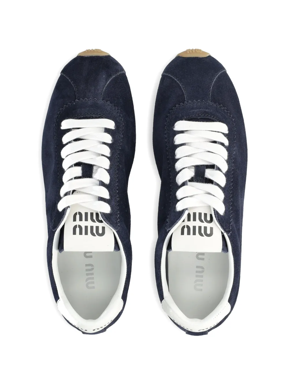 Miu Plume suède sneakers Blauw