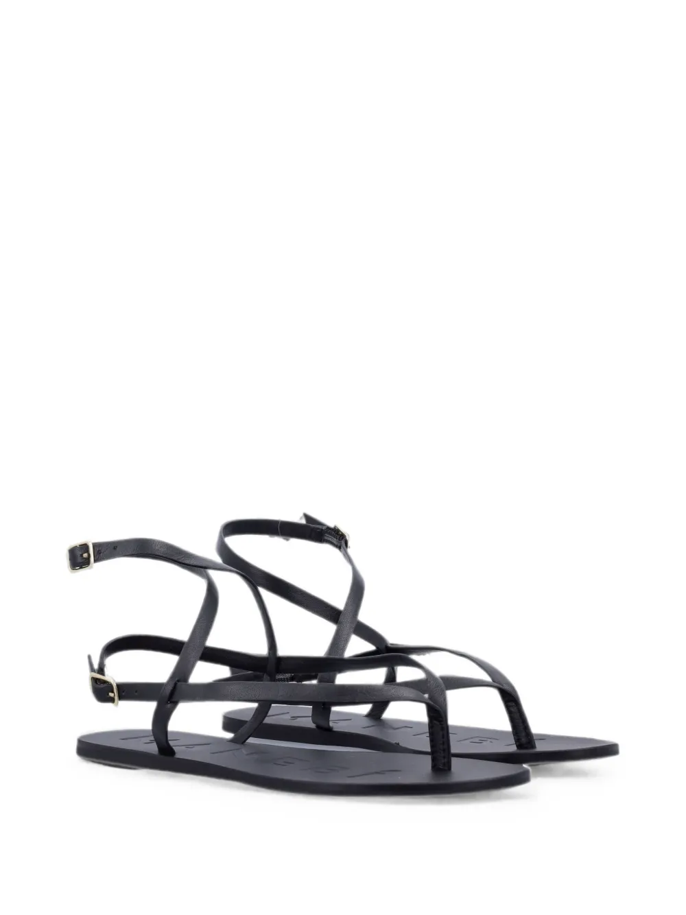 Manebi buckle-fastening leather sandals Zwart