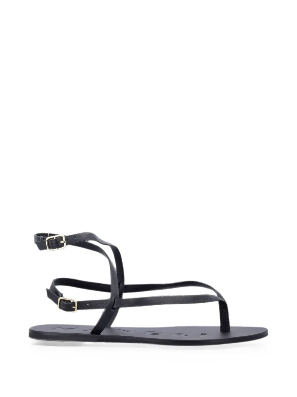 Manebi buckle-fastening leather sandals Zwart
