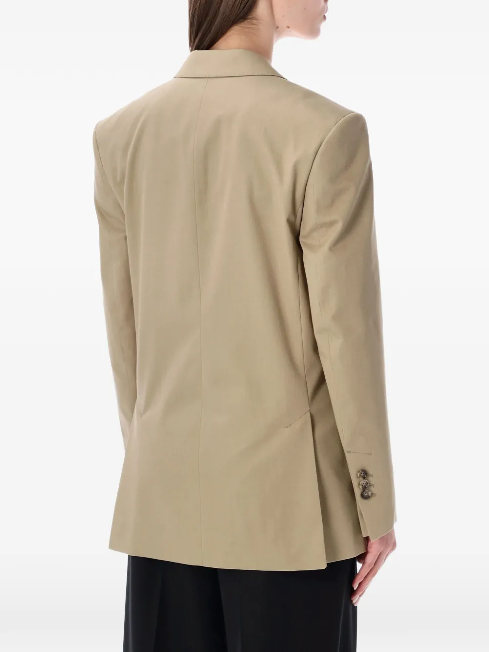 AMI Paris Blazer met enkele rij knopen en gekerfde revers Beige