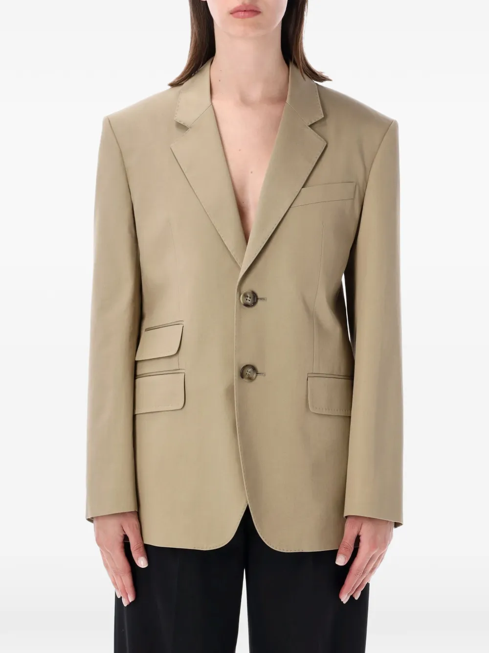 AMI Paris single-breasted notched-lapels blazer - Toni neutri