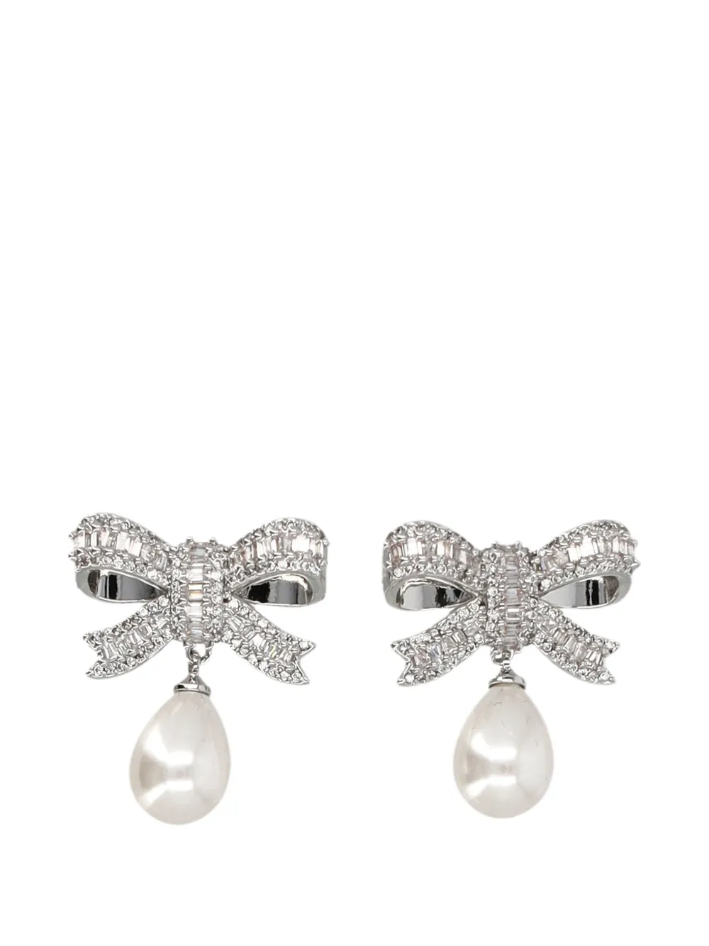 Self-Portrait bowl-detail earrings - Argento