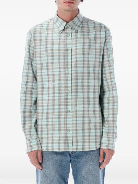 Off-White check-print logo-embroidered shirt