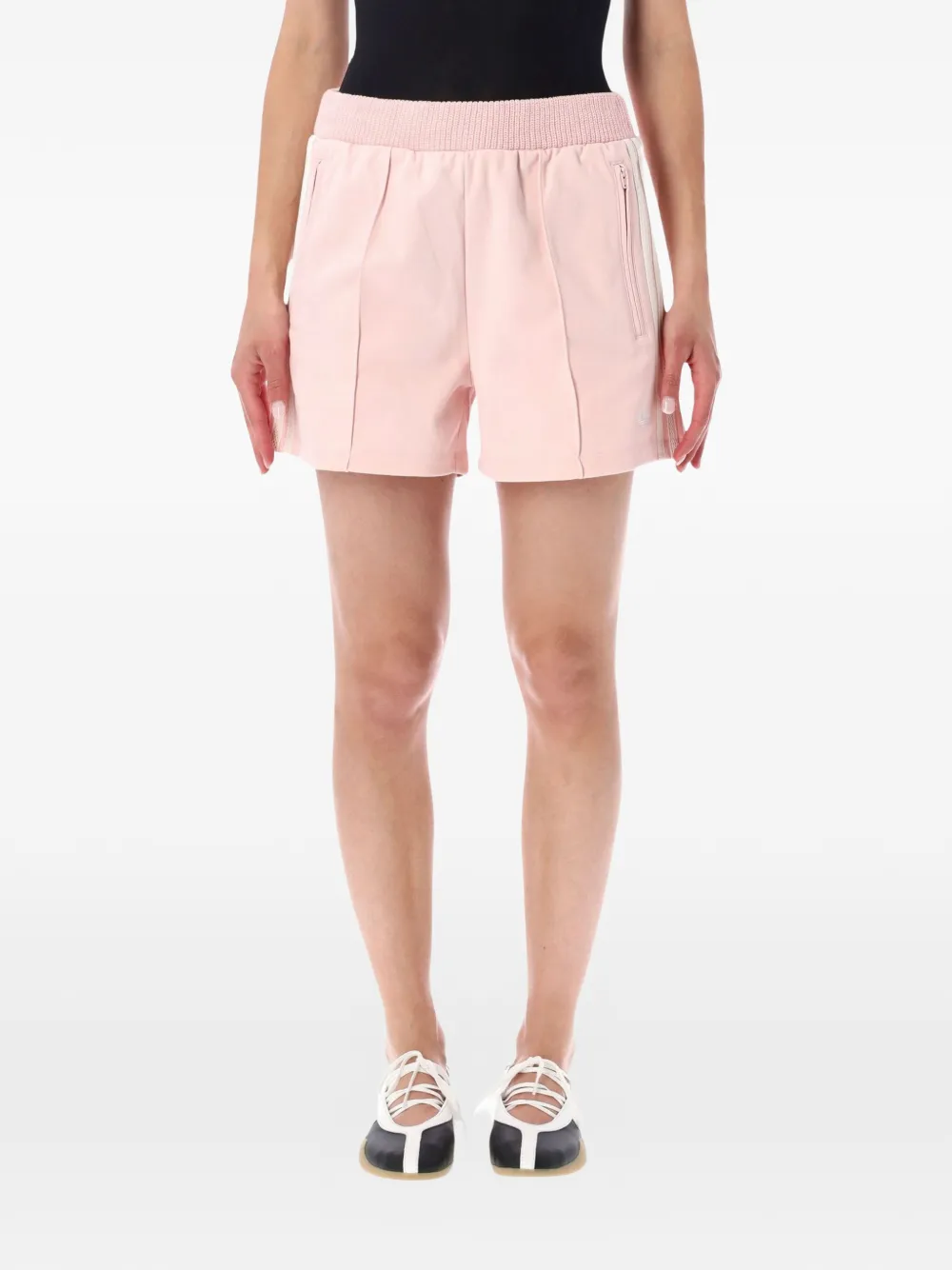 adidas side-stripe logo-embroidered shorts - Rosa