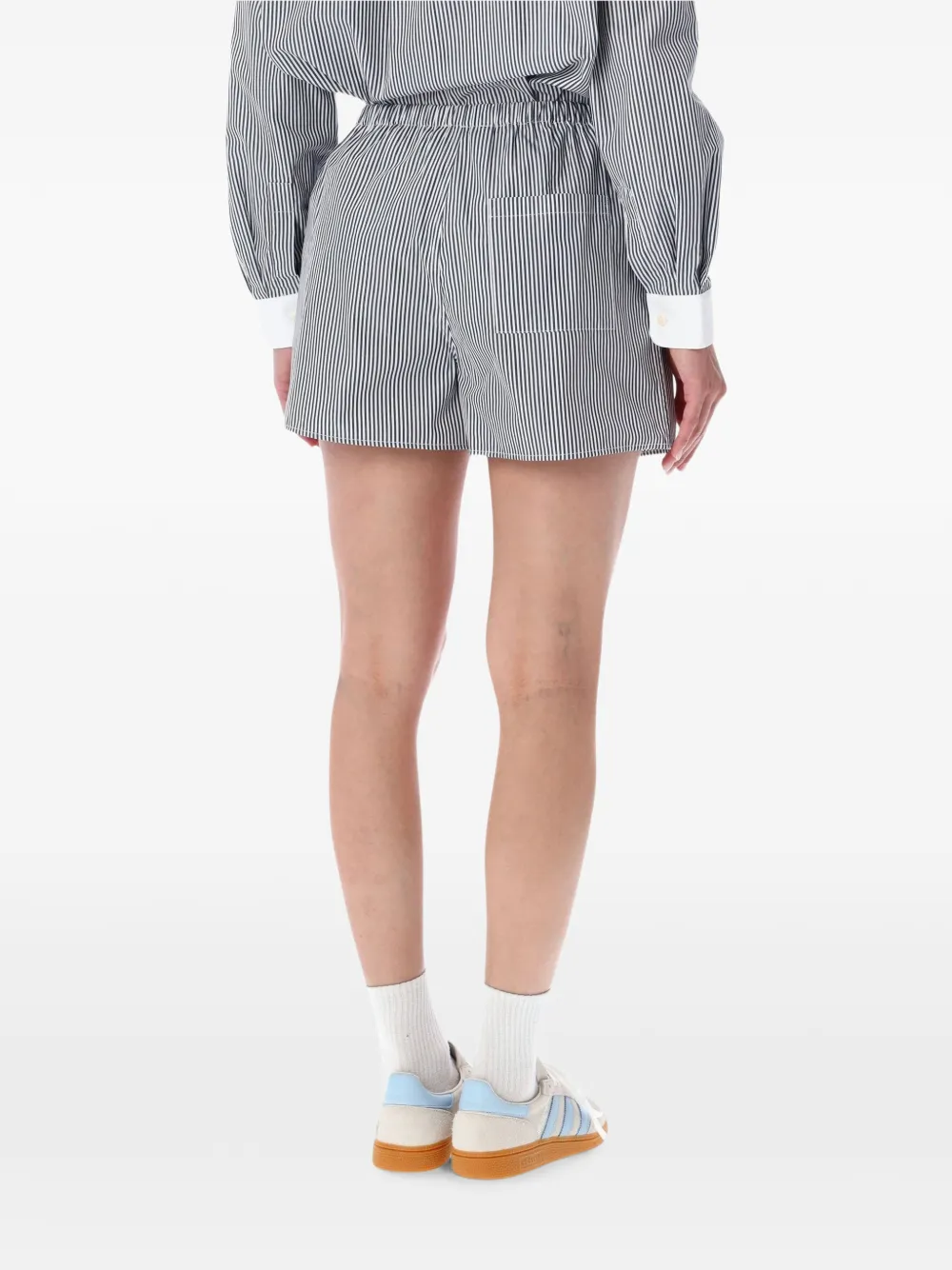 Sporty & Rich Elastische shorts met verticale streep Blauw