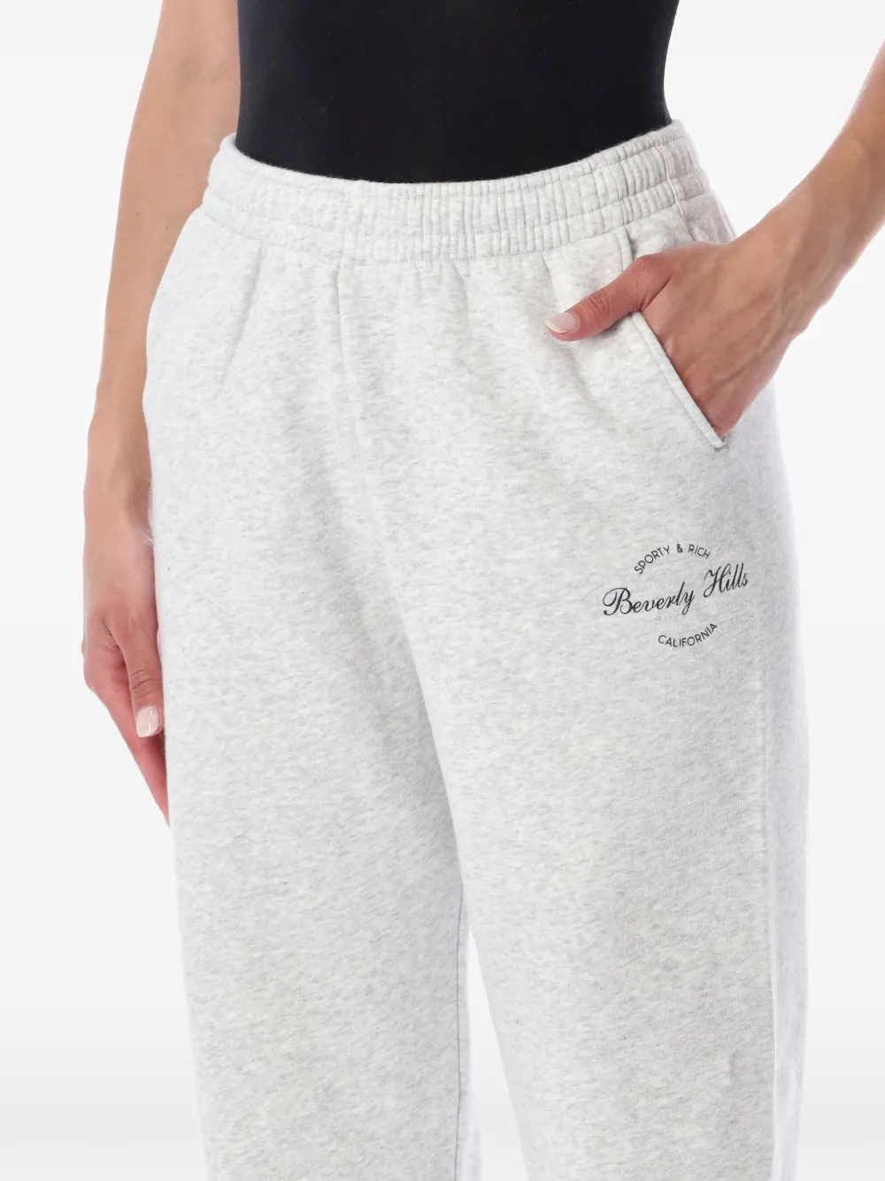 Sporty & Rich Trainingsbroek met elastische taille Grijs