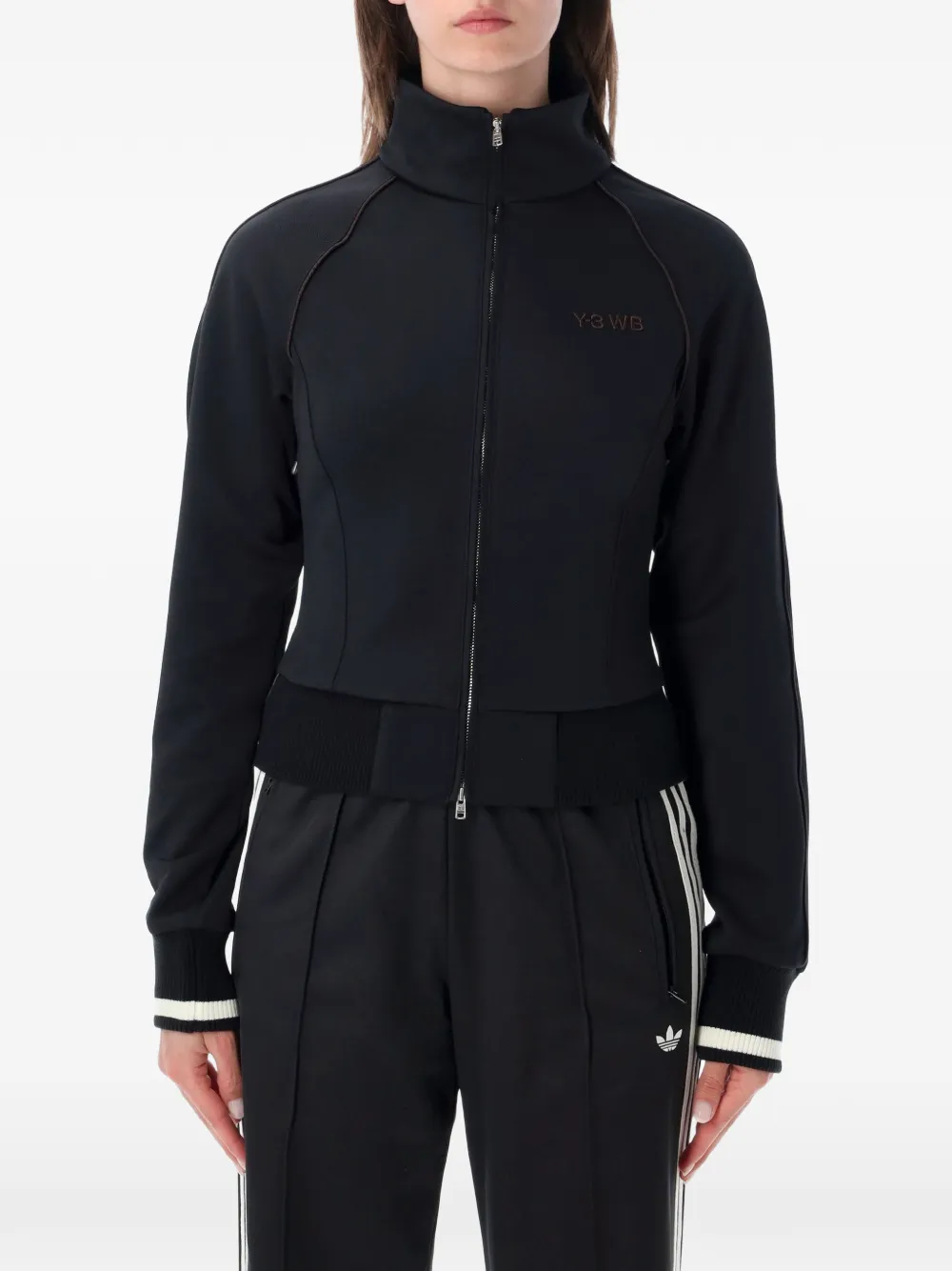 adidas logo-print zip-up jacket - Nero