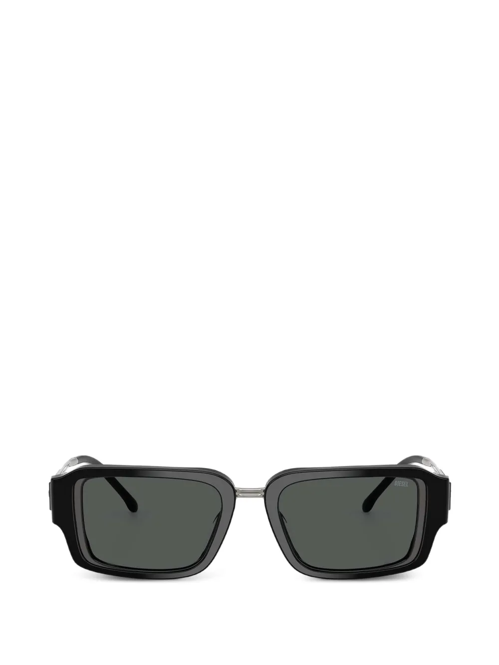 Diesel rectangle-frame logo-plaque sunglasses - Schwarz