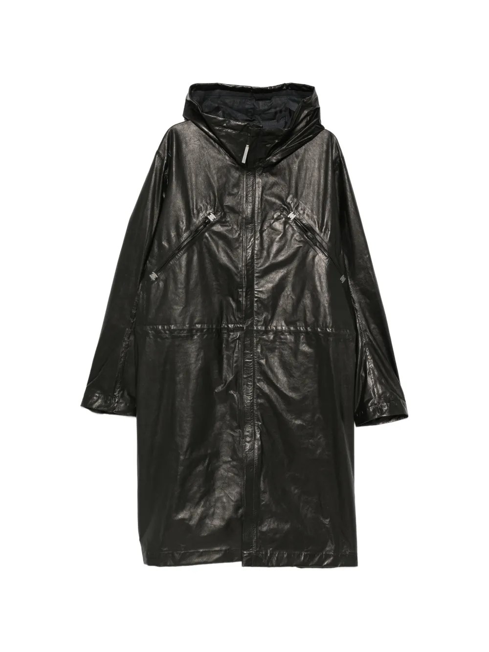 Isaac Sellam Experience hooded leather jacket - Schwarz