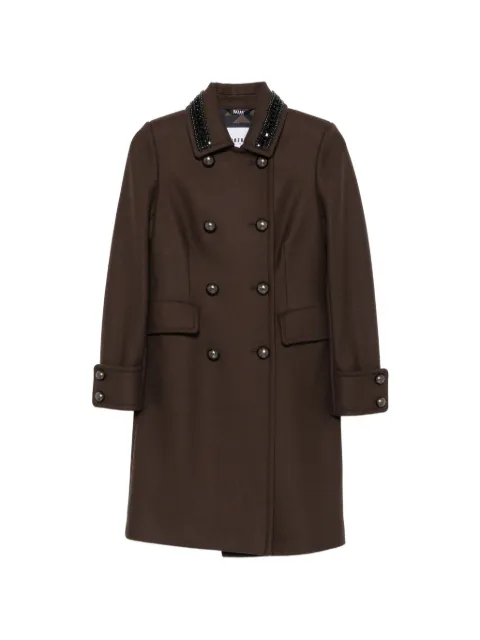 Bazar Deluxe bead-embellishment double-breasted coat