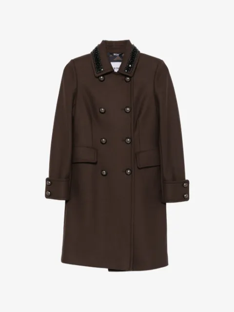 Bazar Deluxe bead-embellishment double-breasted coat