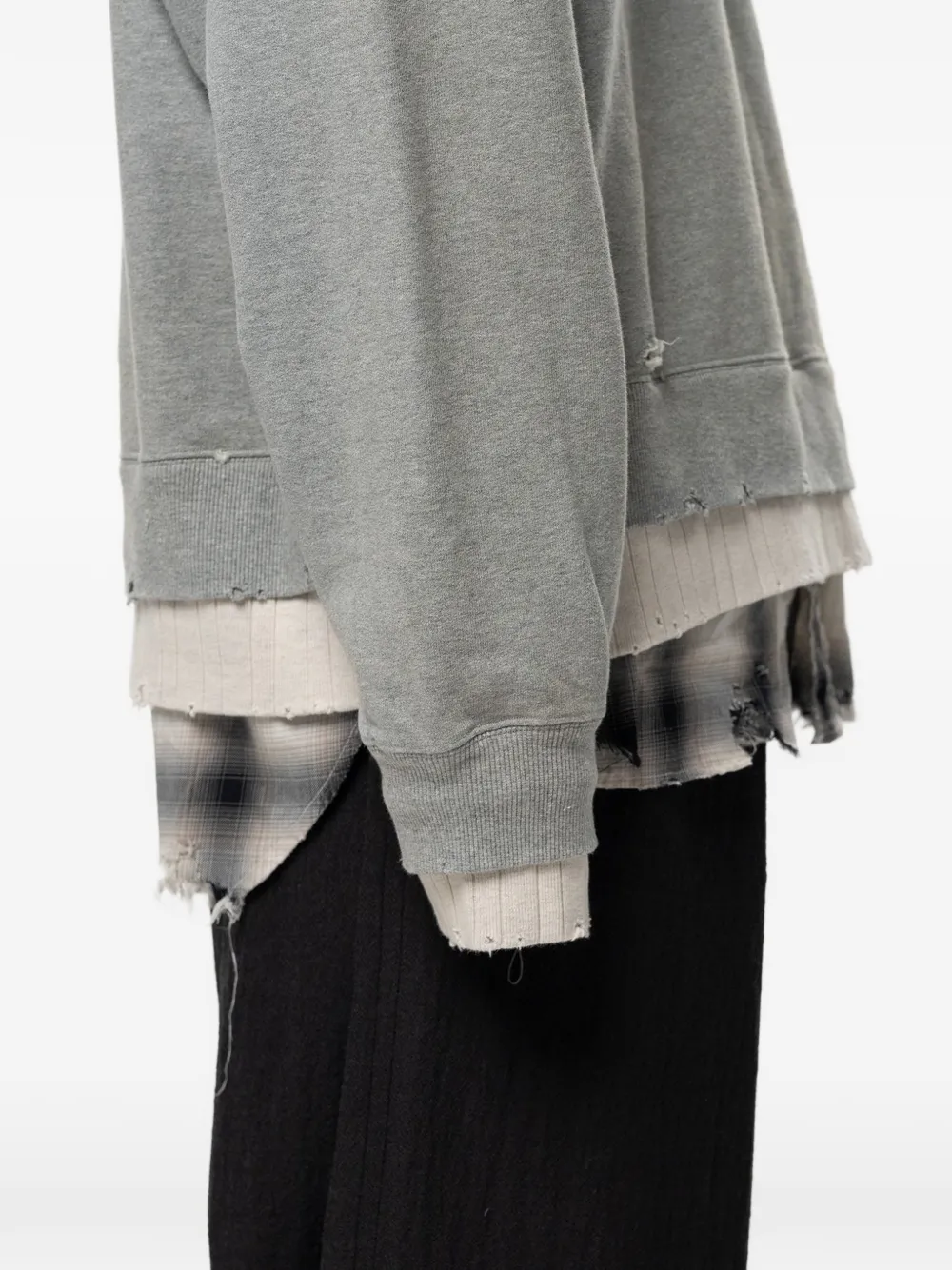 Maison MIHARA YASUHIRO Gerafelde sweater Grijs