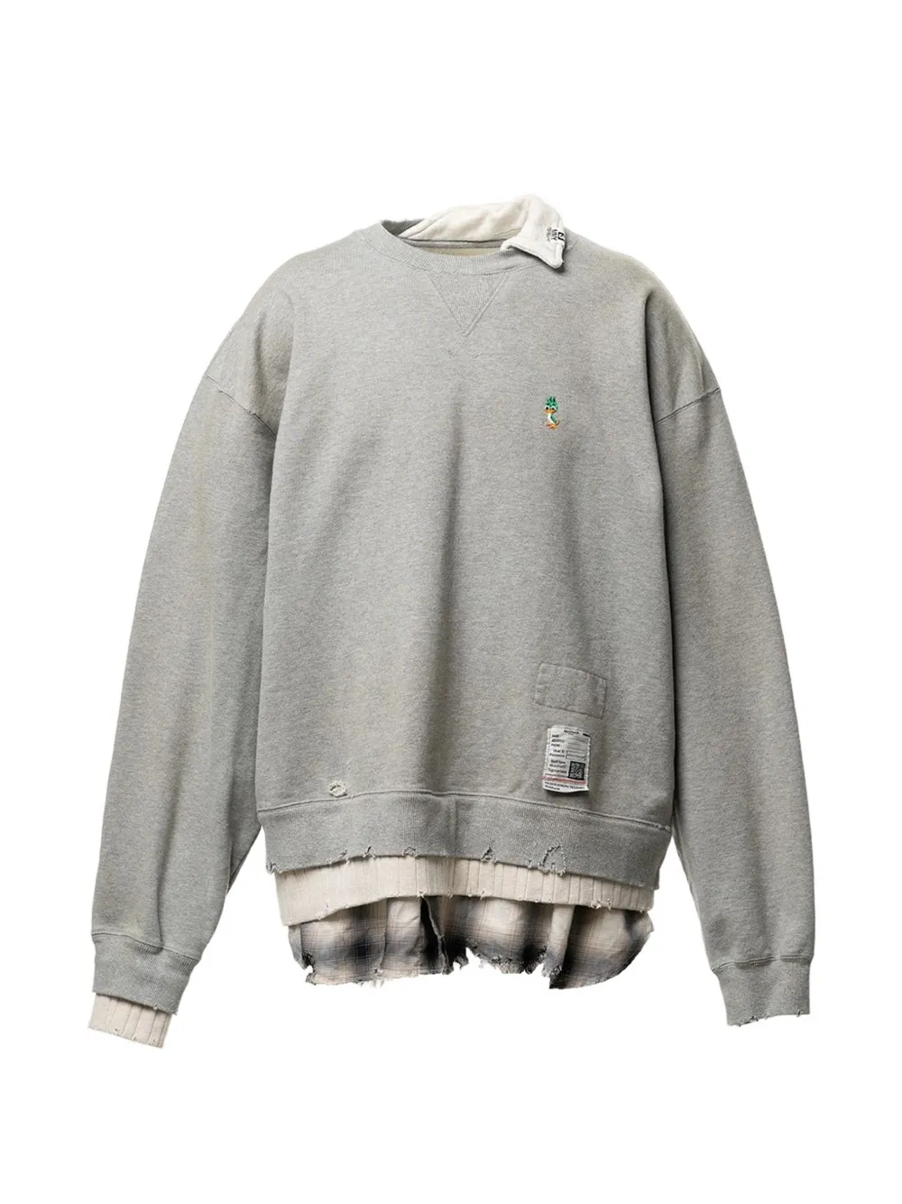 Maison MIHARA YASUHIRO layered-design distressed sweatshirt - Grigio