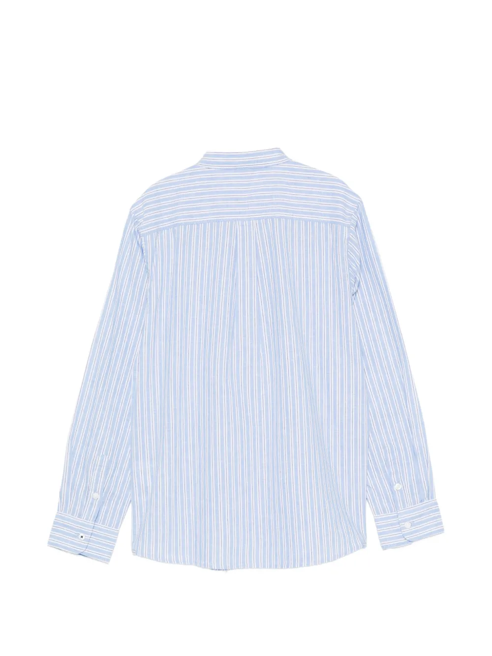 SUN68 KIDS Gestreept shirt met ronde opstaande kraag Blauw