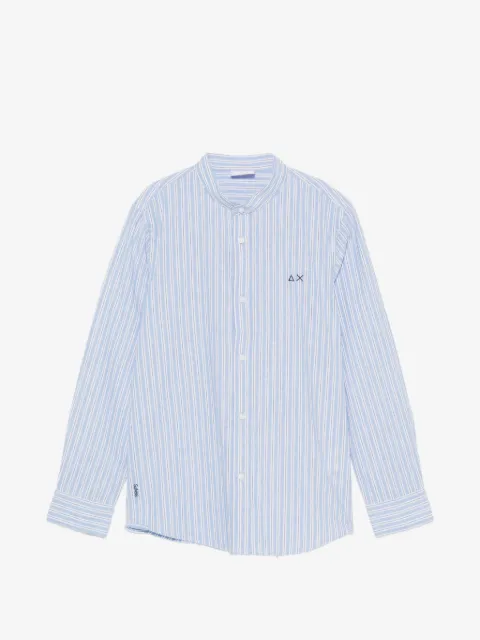 SUN68 KIDS striped mandarin-collar shirt