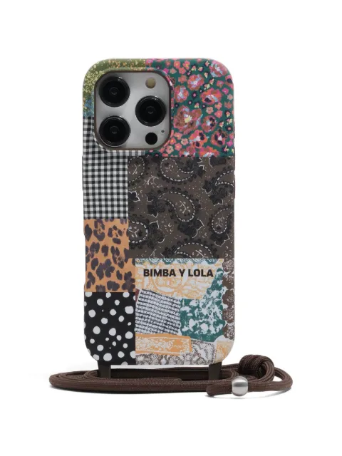 Bimba y Lola patchwork-print phone case