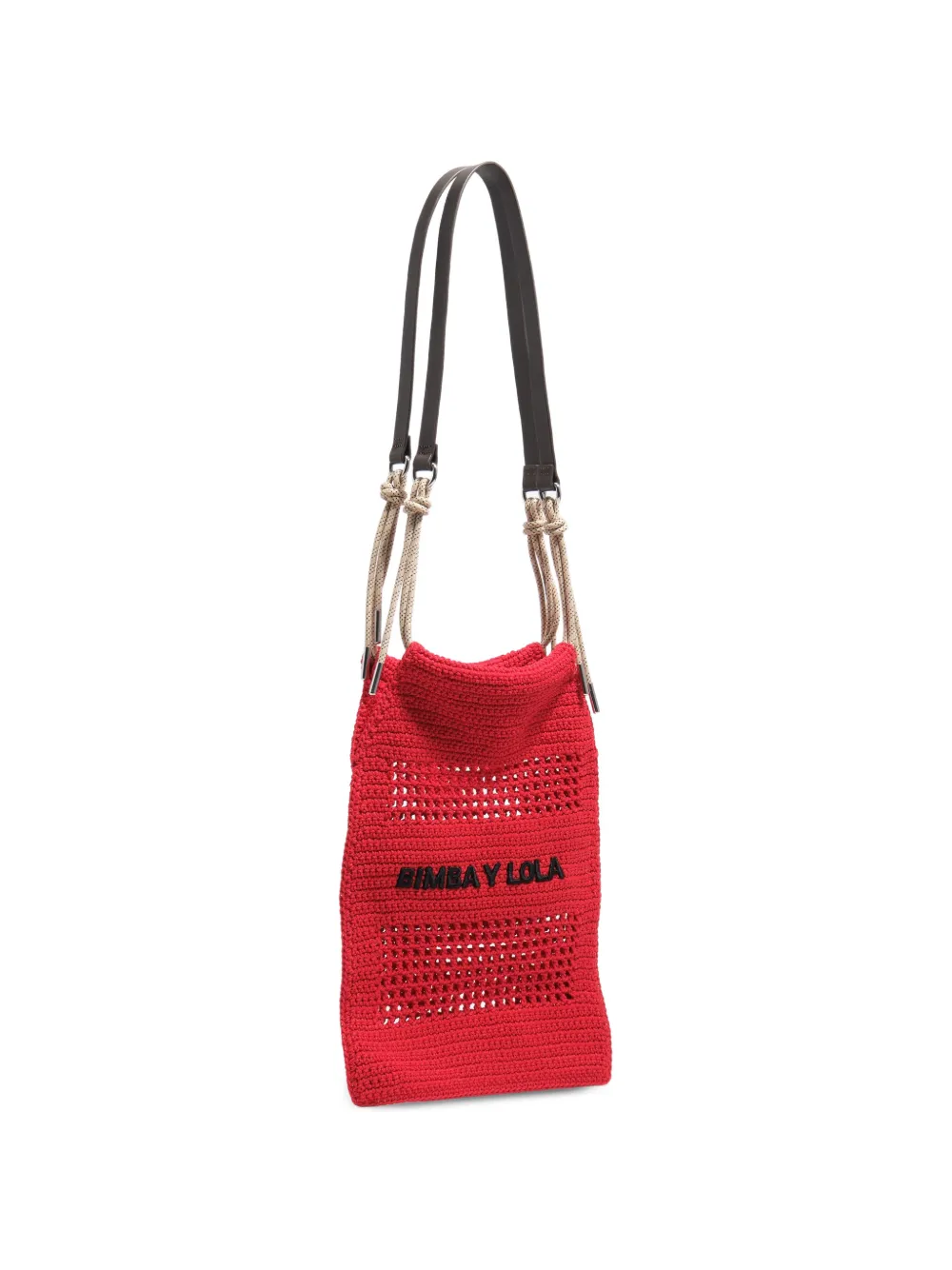 Bimba y Lola crochet open-knit shoulder bag - Rosso