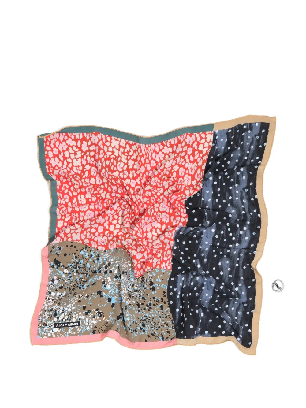 BIMBA Y LOLA Sjaal met bloemen-print en hartvormige ring Rood
