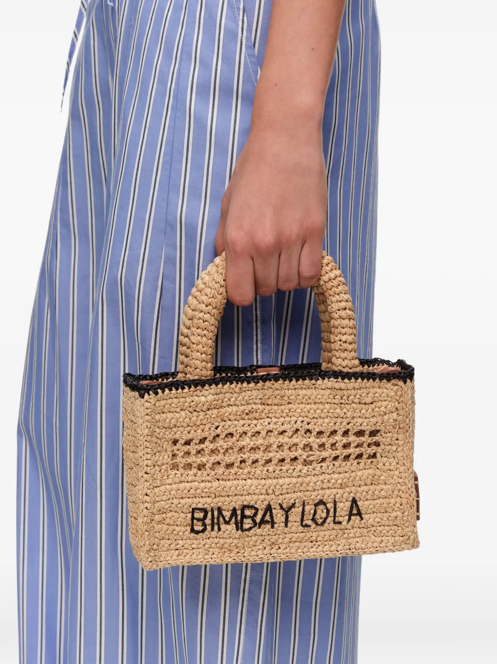 BIMBA Y LOLA Raffia gevlochten mini-tas Beige