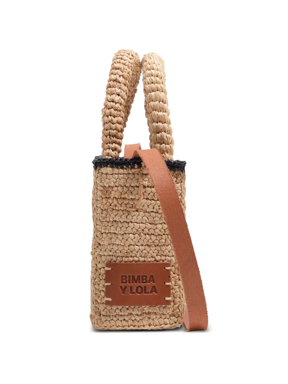 BIMBA Y LOLA Raffia gevlochten mini-tas Beige
