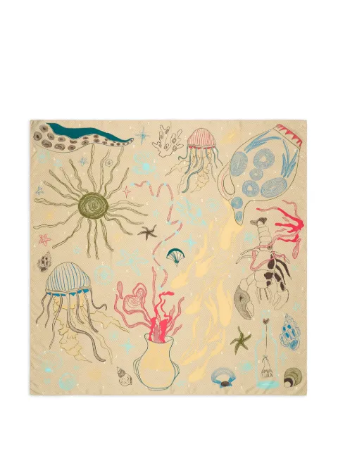 Bimba y Lola marine-print square scarf