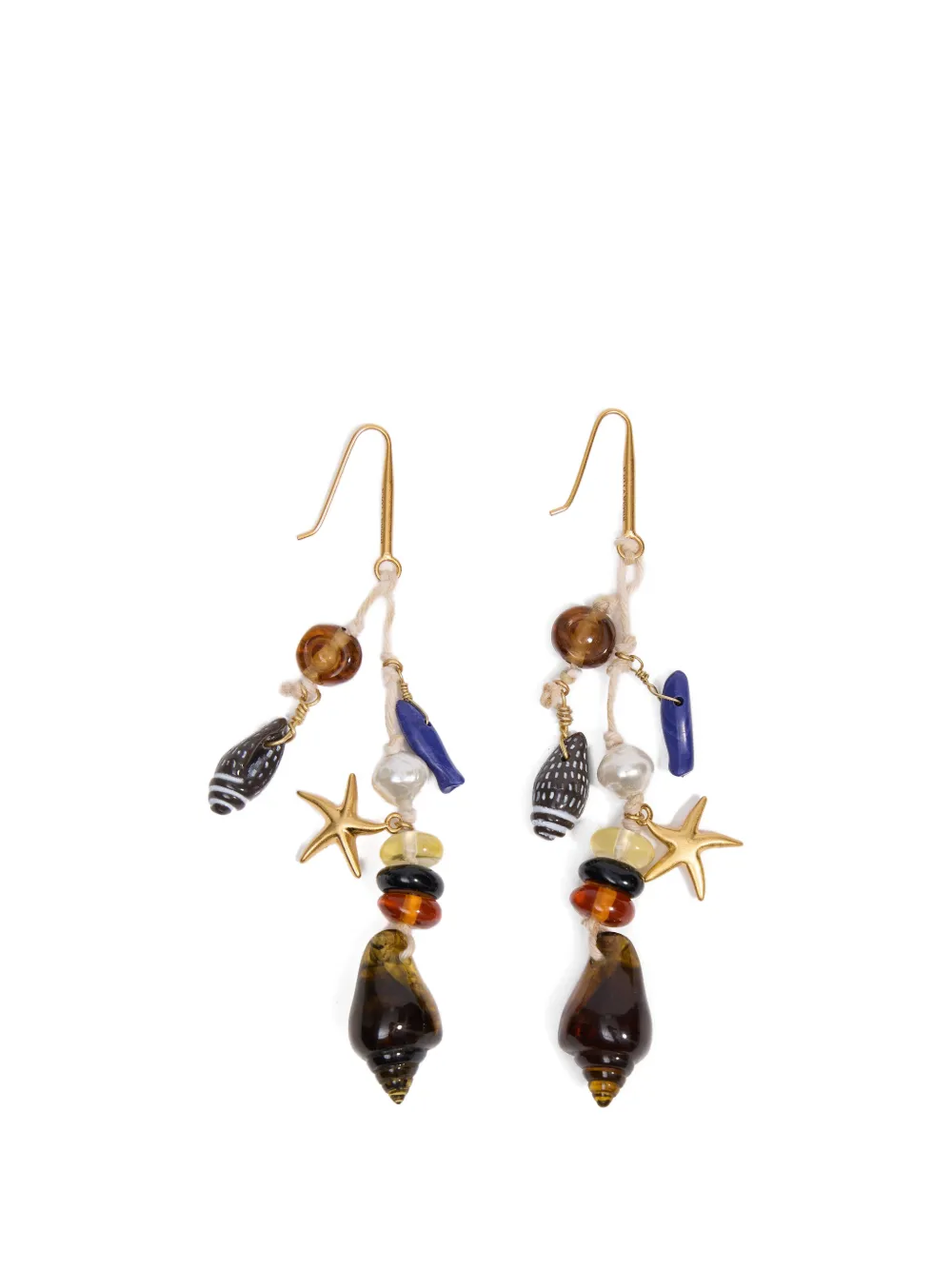 Bimba y Lola resin-shell drop earrings - Marrone