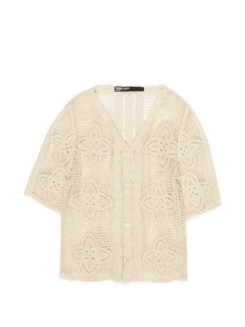 Bimba y Lola フローラル クロシェカーディガン