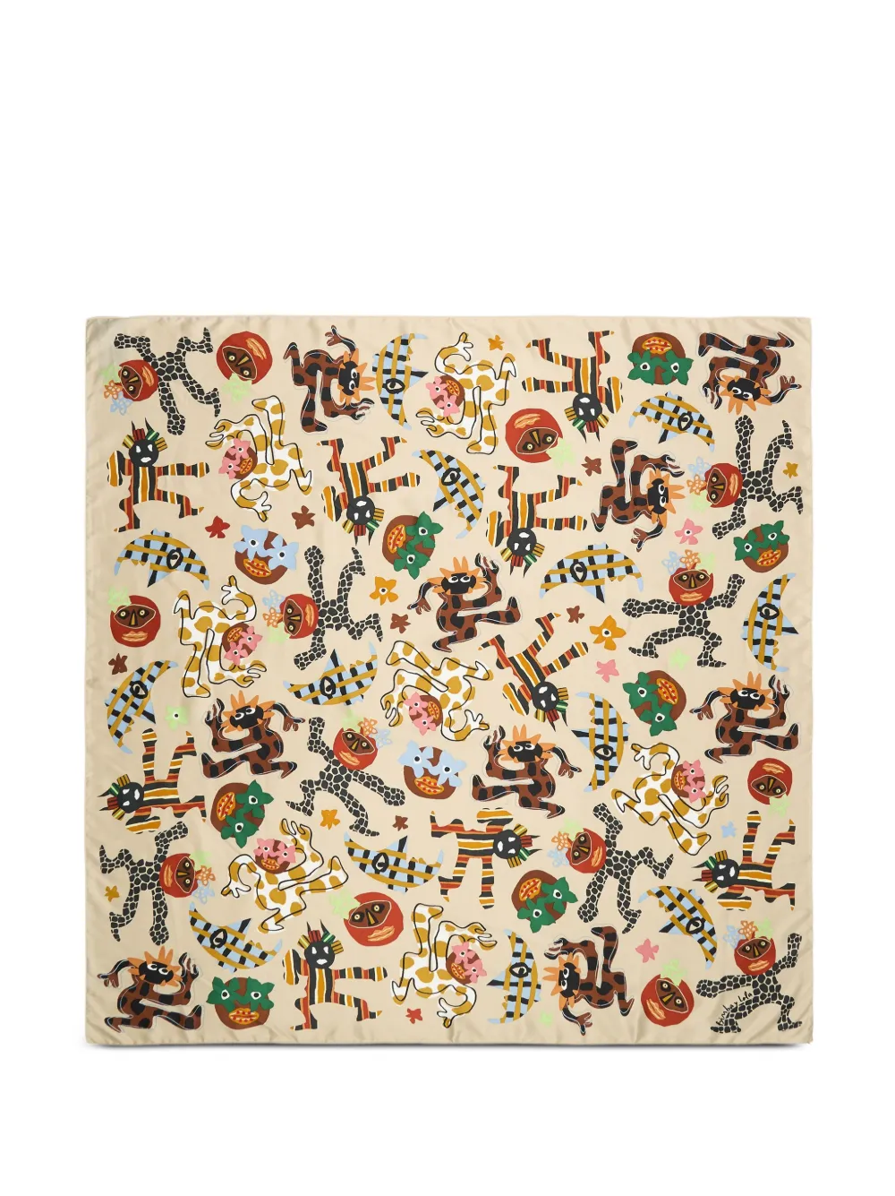 BIMBA Y LOLA Samba sjaal met grafische prints Beige