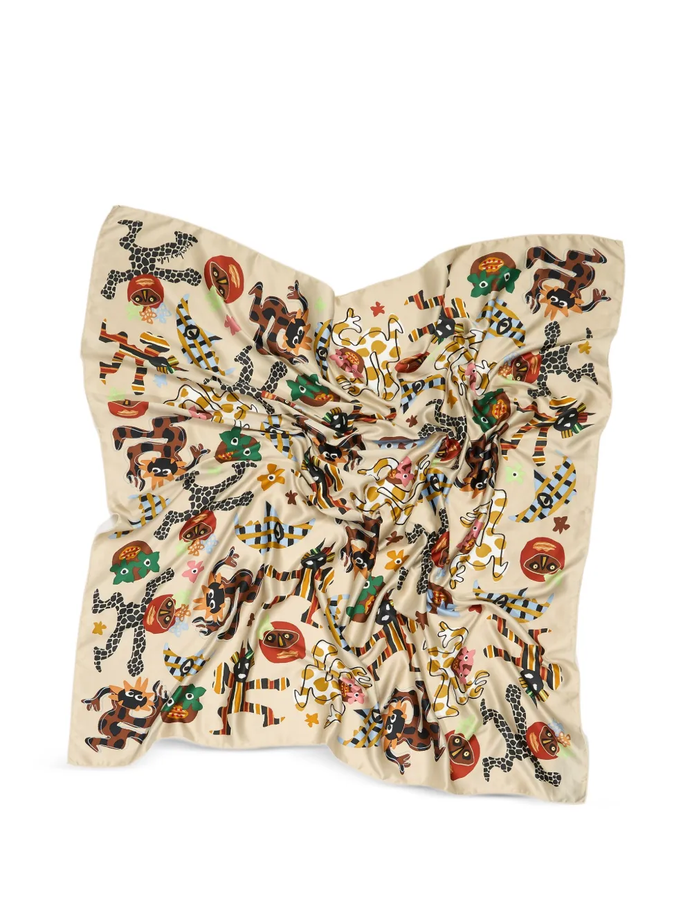 BIMBA Y LOLA Samba sjaal met grafische prints Beige