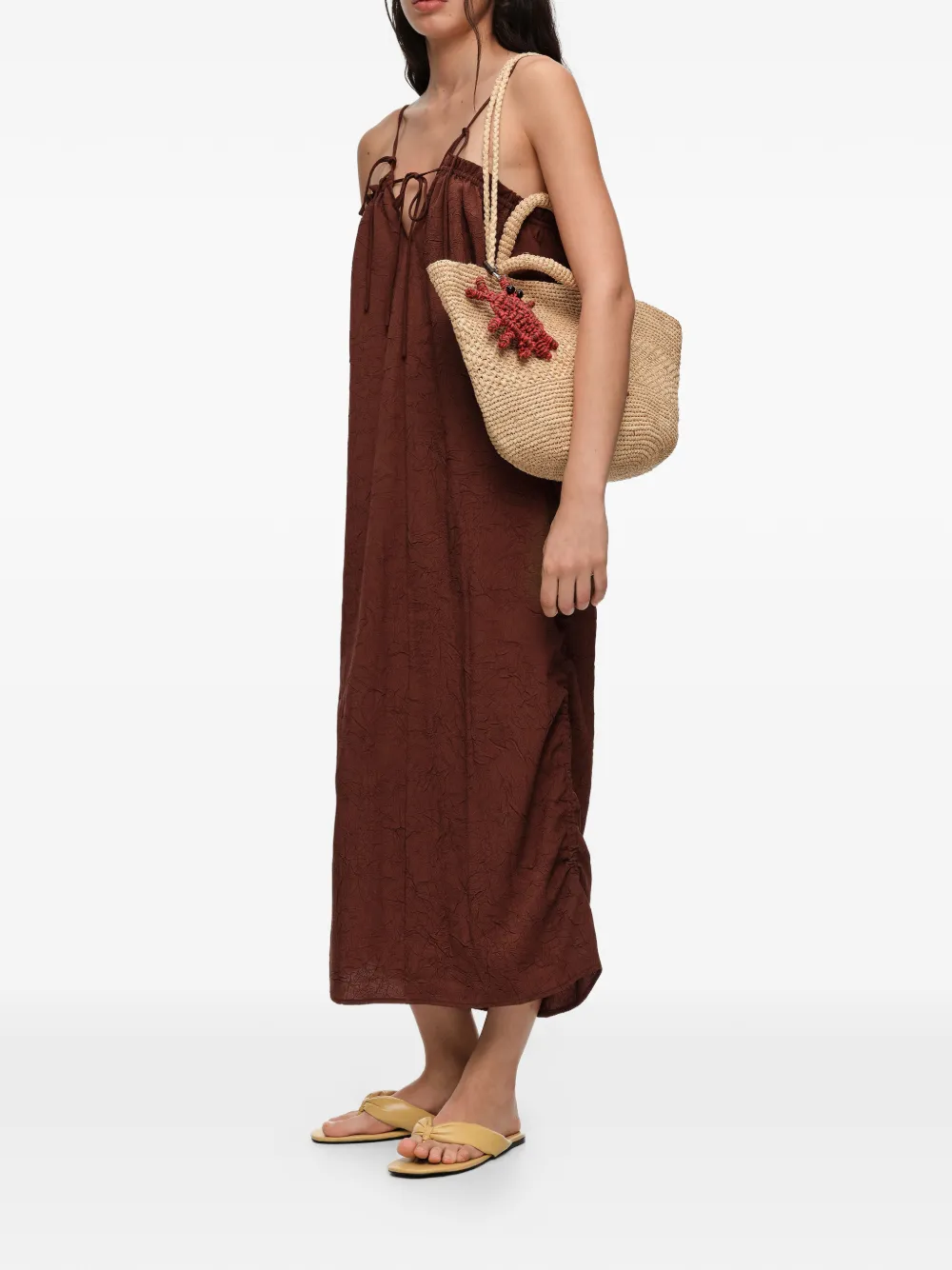 BIMBA Y LOLA Midi-jurk met verstelbare bandjes Bruin