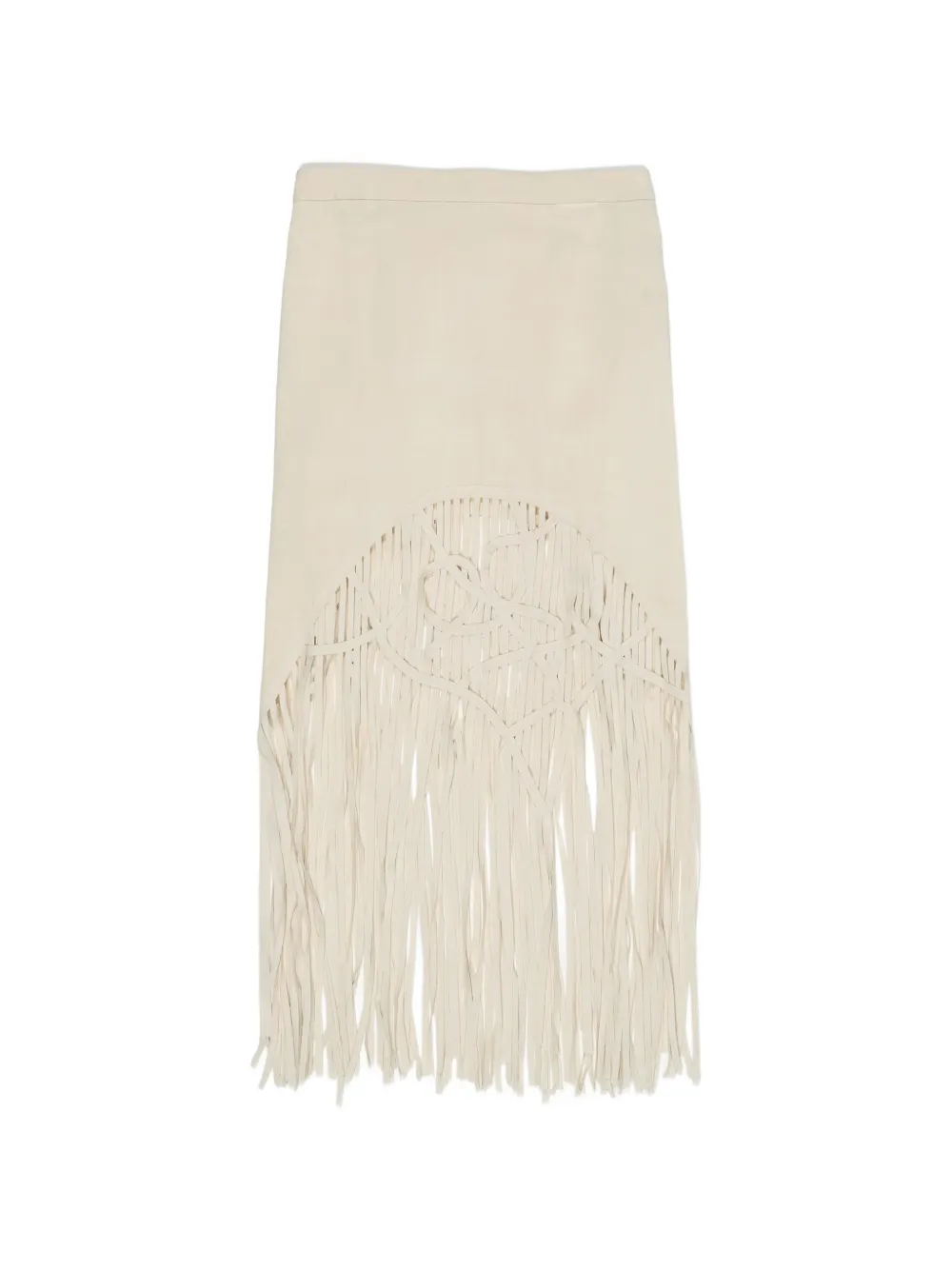 Bimba y Lola fringe-trimmed skirt - Toni neutri