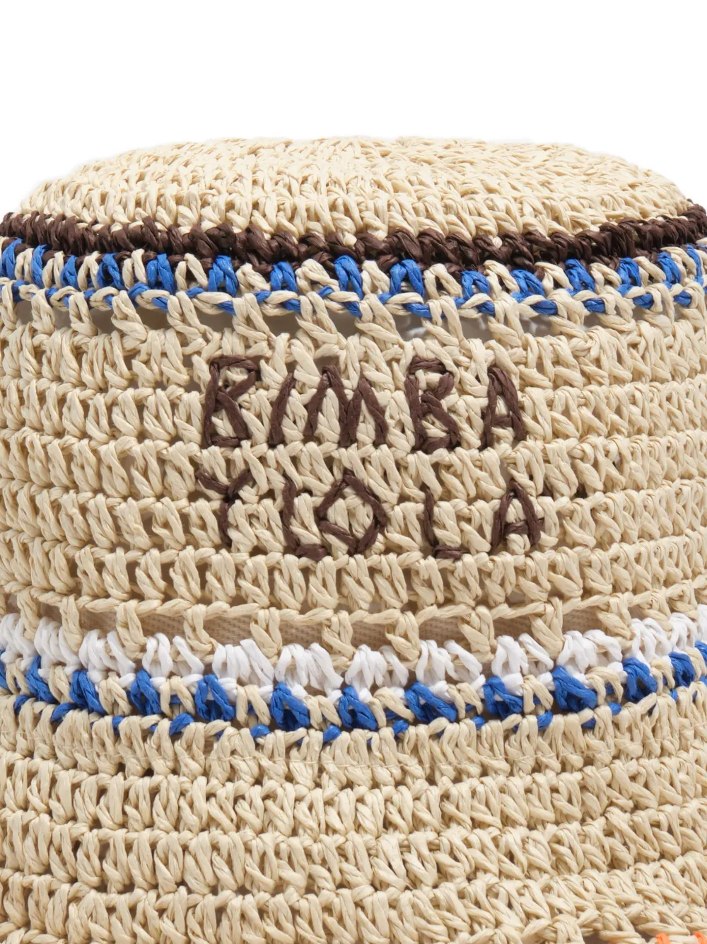 BIMBA Y LOLA Raffia hoed met veelkleurige strepen Beige
