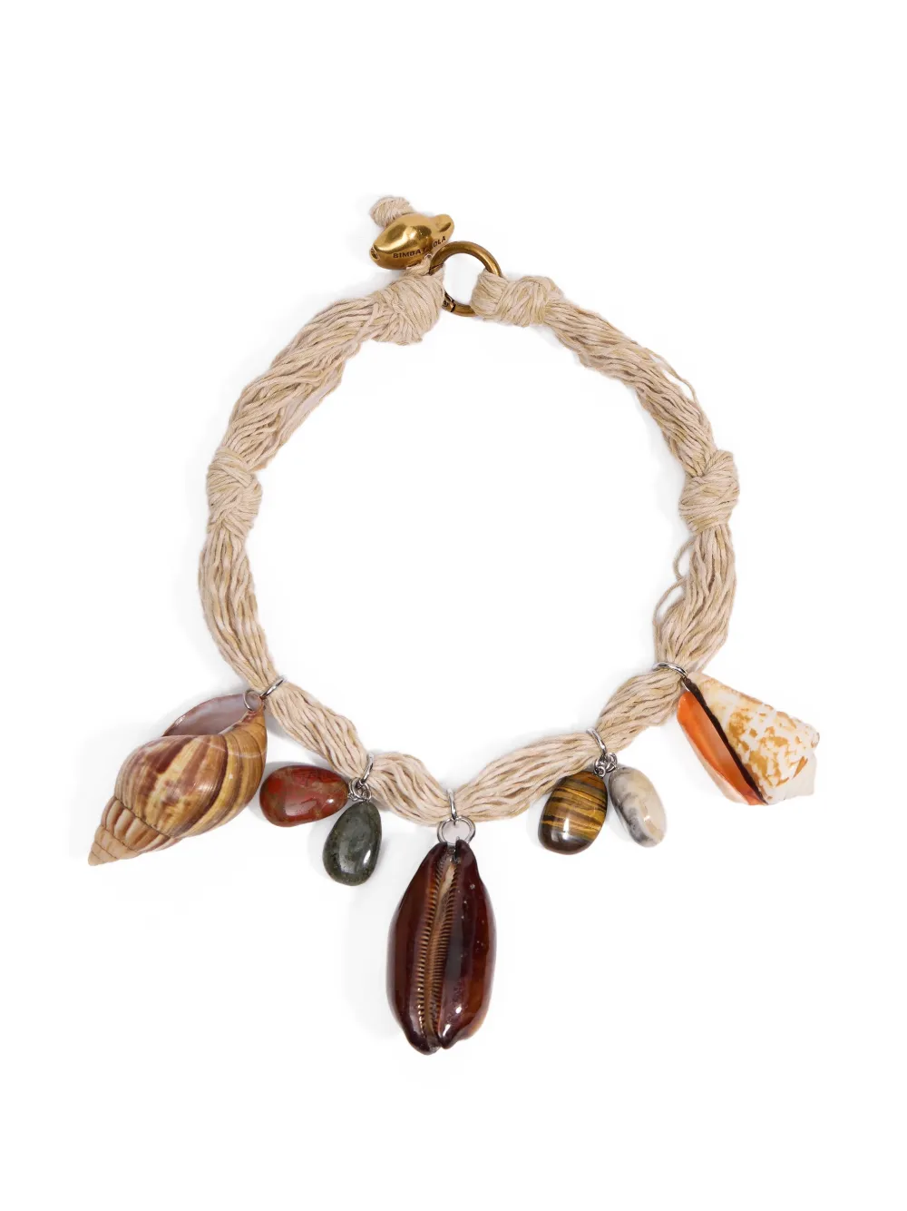 Bimba y Lola shell-pendants cord necklace - Toni neutri