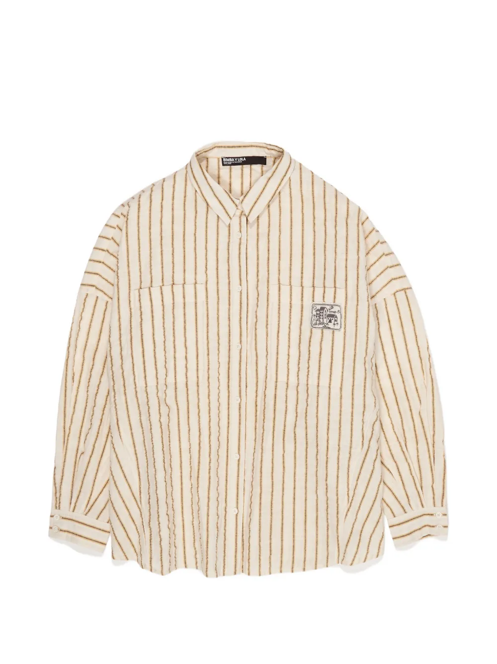 Bimba y Lola texture-finish striped shirt - Toni neutri