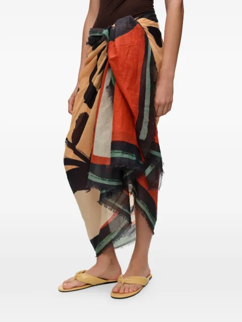 Bimba y Lola shell-print frayed sarong