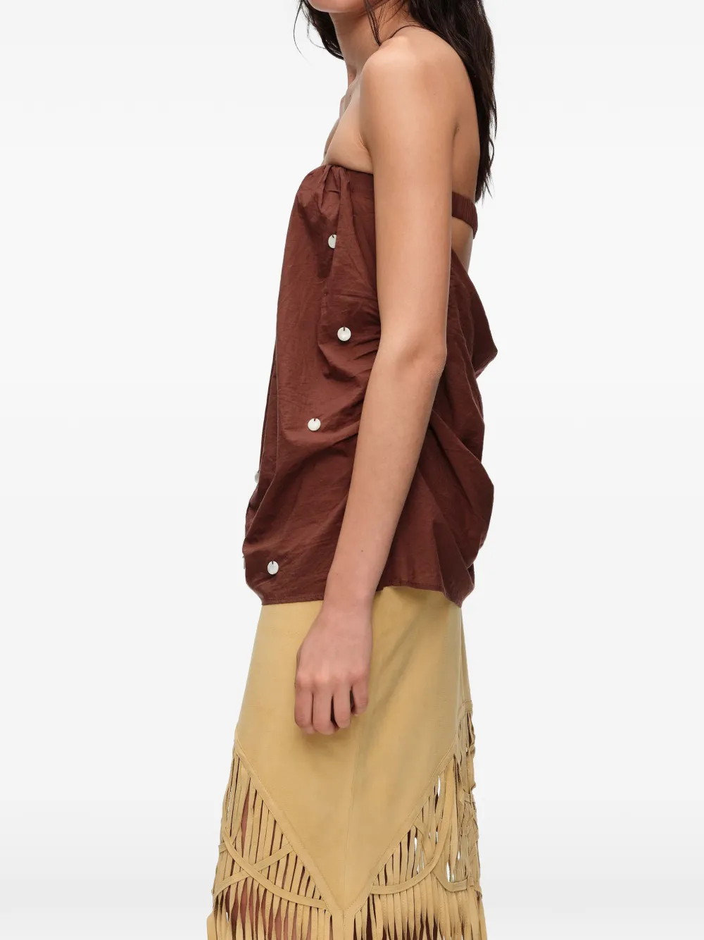 BIMBA Y LOLA Gesmockte top met pailletten Bruin