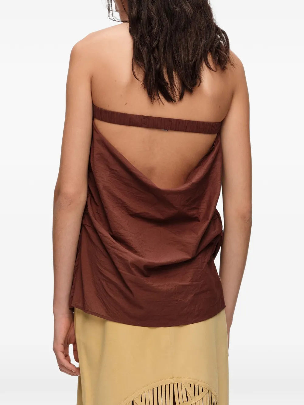 BIMBA Y LOLA Gesmockte top met pailletten Bruin