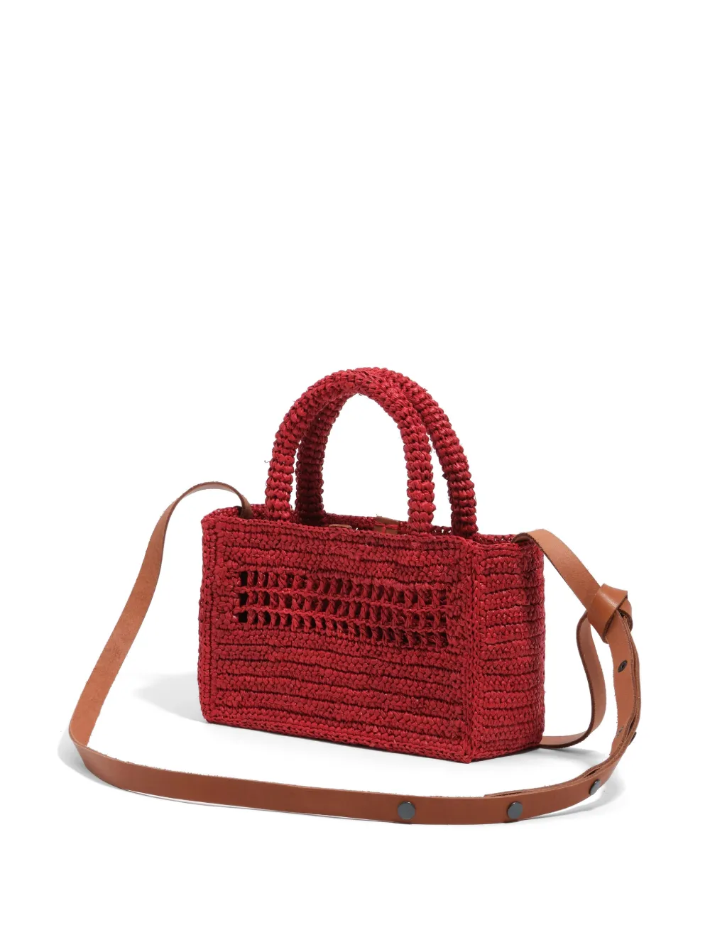 BIMBA Y LOLA Raffia mini-tas met plooien Rood