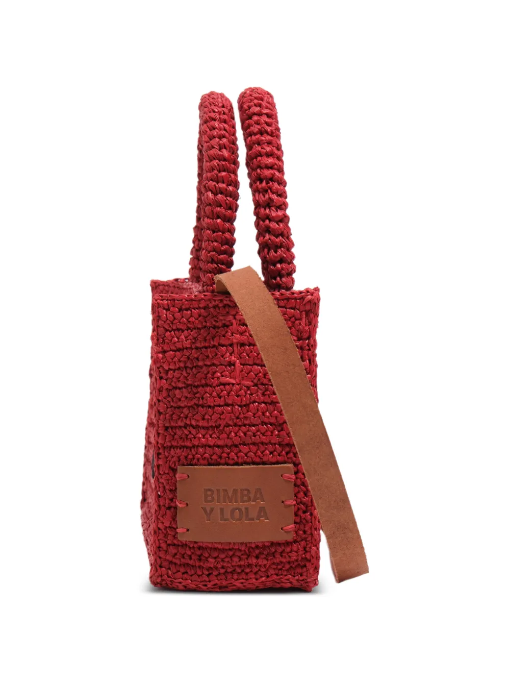 BIMBA Y LOLA Raffia mini-tas met plooien Rood